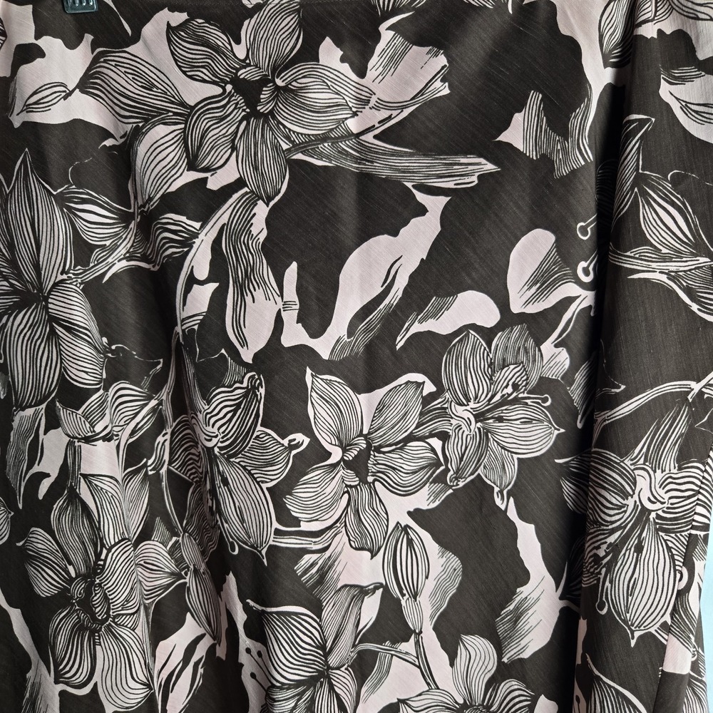 Kate Hill 22W Floral Silk Linen Lined A-Line‎ Skirt Brown Pink Career Whimsy - Picture 2 of 6